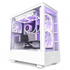 Gabinete Gamer NZXT H5 Elite, Mid Tower, Vidro Temperado, ATX, White, Sem Fonte, Com 3 Fans, CC-H51EW-01