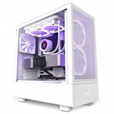 Gabinete Gamer NZXT H5 Flow, Mid Tower, Vidro Temperado, ATX, White, Sem Fonte, Com 2 Fans, CC-H51FW-01