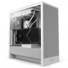 Gabinete Gamer NZXT H5 Flow, Mid Tower, Vidro Temperado, EATX, Sem Fonte, Com 2 Fans, Branco, CC-H52FW-01