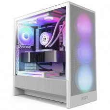 Gabinete Gamer NZXT H5 Flow RGB, Mid Tower, Vidro Temperado, EATX, Sem Fonte, Com 4 Fans, Branco, CC-H52FW-R1