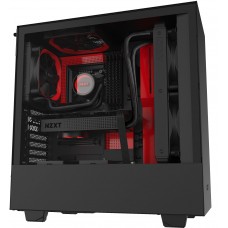 Gabinete Gamer NZXT H510, Mid Tower, Vidro Temperado, Red, Sem Fonte, Com 2 Fans, CA-H510B-BR