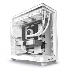 Gabinete Gamer NZXT H6 Flow, Mid Tower, Vidro Temperado, White, ATX, Sem Fonte, 3 Fans, CC-H61FW-01