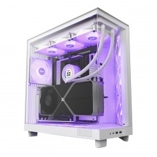 Gabinete Gamer NZXT H6 Flow RGB, Mid Tower, Vidro Temperado, White, ATX, Sem Fonte, 3 Fans, CC-H61FW-R1