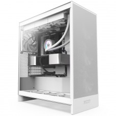 Gabinete Gamer NZXT H7 Flow, Mid Tower, Vidro Temperado, E-ATX, Branco, Sem Fonte, Com 3 Fans, CM-H72FW-01
