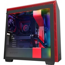 Gabinete Gamer NZXT, H710i, Mid Tower, Vidro Temperado, Red, Sem Fonte, Com 4 Fans
