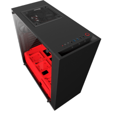 Gabinete Gamer NZXT S340 Elite, Mid Tower, Vidro Temperado, Black-Red, Sem Fonte, Com 2 Fans, CA-S340W-B4