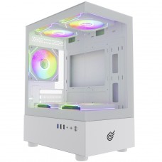 Gabinete Gamer Pure Power Aura, Mid Tower, Vidro Temperado, MATX, Sem Fonte, Sem Fan, Branco, PP-CS-AUITWSF