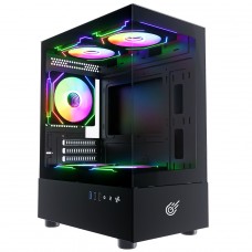 Gabinete Gamer Pure Power Aura, Mid Tower, Vidro Temperado, MATX, Sem Fonte, Sem Fan, Preto, PP-CS-AUITPSF