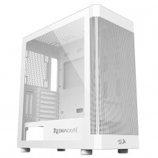 Gabinete Gamer Redragon Aeroglass Lunar, Mid Tower, Vidro Temperado, E-ATX, White, Sem Fonte, Sem Fan, CA-602W