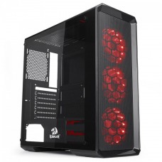 Gabinete Gamer Redragon Grimlock, Mid Tower, Vidro Temperado, Black, Sem Fonte, Com 1 Fan, GC-602-1