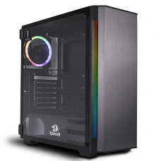 Gabinete Gamer Redragon, Nosecone, Mid Tower, Vidro Temperado, Black, Sem Fonte, Sem Fan, GC-909