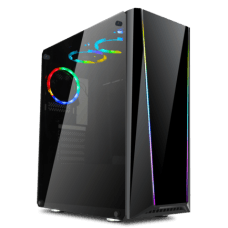 Gabinete Gamer Redragon Tailgate, Mid Tower, RGB, Vidro Temperado, Black, ATX, Sem Fonte, Com 5 Fans, GC-702