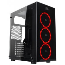 Gabinete Gamer Redragon, Thundercracker, Mid Tower, Vidro Temperado, Black, Sem Fonte, Com 3 Fans RGB