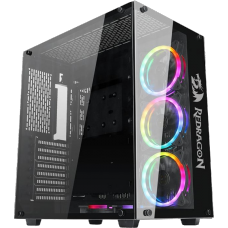 Gabinete Gamer Redragon Wideload, Mid Tower, Vidro Temperado, Black, Sem fonte, Sem fan, GC-802-1