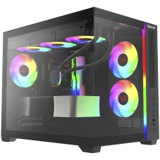 Gabinete Gamer Redragon Wideload Mini Lite, RGB, Mid Tower, Vidro Temperado, mATX, Sem Fan, Preto, CA-611B