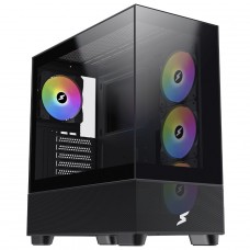Gabinete Gamer SuperFrame Detonator, Black, Mid Tower, Vidro Temperado, E-ATX, Sem Fonte, Com 4 Fans
