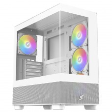 Gabinete Gamer SuperFrame Detonator, White, Mid Tower, Vidro Temperado, E-ATX, Sem Fonte, Com 4 Fans