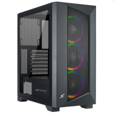Gabinete Gamer SuperFrame Elite, Mid Tower, ARGB, Vidro Temperado, ATX, Sem Fonte, Com 3 Fans  