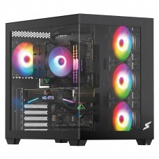 Gabinete Gamer SuperFrame Fusion, Mid Tower, Vidro Temperado, ATX, Preto, Sem Fan, SF-CS-FSMABSF