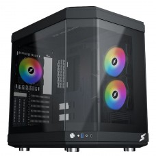 Gabinete Gamer SuperFrame Power Cube, Mid Tower, Vidro Temperado, EATX, Black, Sem Fonte, Com 6 Fans 