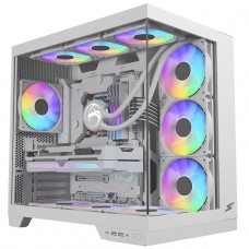 Gabinete Gamer SuperFrame Vhagar, Mid Tower, Vidro Temperado, ATX, Branco, Sem Fan, SF-CS-VGMAWSF