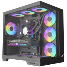 Gabinete Gamer SuperFrame Vhagar, Mid Tower, Vidro Temperado, ATX, Preto, Sem Fan, SF-CS-VGMABSF