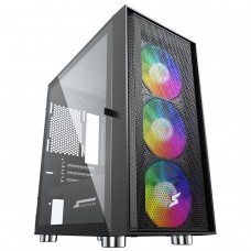 Gabinete Gamer SuperFrame Wind, Mid Tower, Vidro Temperado, M-ATX, Black, Sem Fonte, Com 3 Fans