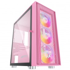 Gabinete Gamer SuperFrame Wind, Mid Tower, Vidro Temperado, M-ATX, Pink, Sem Fonte, Com 3 Fans