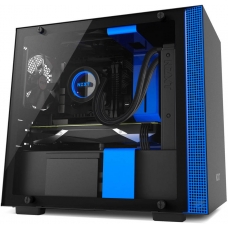 Gabinete Gamer NZXT H200, Mini Tower, Com 2 Fans, Vidro Temperado, Black-Blue, Sem Fonte, CA-H200B-BL