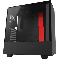 Gabinete Gamer NZXT H500, Mid Tower, Com 2 Fans, Vidro Temperado, Black-Red, Sem Fonte, CA-H500B-BR