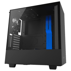 Gabinete Gamer NZXT H500I, Mid Tower, Com 2 Fans, Vidro Temperado, Black-Blue, Sem Fonte, CA-H500W-BL