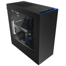 Gabinete Gamer NZXT S340, Mid Tower, Com 2 Fans, Vidro Temperado, Black-Blue, Sem Fonte, CA-S340MB-GB