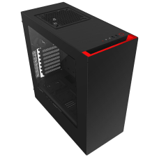 Gabinete Gamer NZXT S340, Mid Tower, Com 2 Fans, Vidro Temperado, Black-Red, Sem Fonte, CA-S340MB-GR
