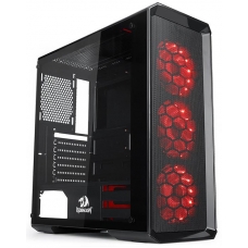 Gabinete Gamer Redragon, Grimlock RGB, Mid Tower, Vidro Temperado, Black, Sem Fonte, Com 3 Fans