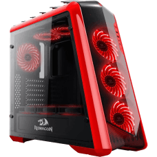 Gabinete Gamer Redragon Jetfire, Mid Tower, Com 3 Fans RGB, Vidro Temperado, Black-Red, Sem Fonte, RD-GC-701