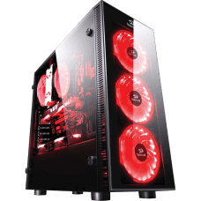 Gabinete Gamer Redragon Sideswipe, Mid Tower, Vidro Temperado, Black, Sem Fonte, Com 4 Fans RGB, GC-601