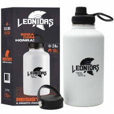 Garrafa Térmica Leonidas, 1.750ml, 24h Frio e 10h Quente, Metal, Branco