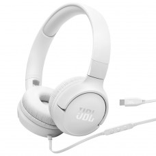 Headphone JBL Tune 520C, USB-C, Drivers de 32mm, Pure Bass, Branco, JBLT520CWHT