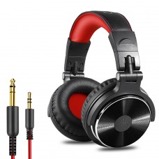 Headphone Profissional OneOdio Studio DJ PRO 10, Drivers De 50mm, 3.5mm/6.3mm, Preto e Vermelho