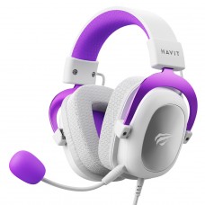 Headset Gamer Havit, 3.5mm, Drivers de 53mm, Múltiplas Plataformas, White/Purple, HV-H2002D