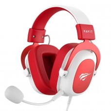 Headset Gamer Havit, 3.5mm, Drivers de 53mm, Múltiplas Plataformas, White/Red, HV-H2002D
