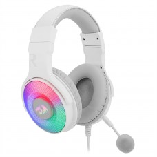Headset Gamer Redragon, Pandora 2 White, RGB, USB + 3.5mm, Microfone Destacável, H350W-RGB-1