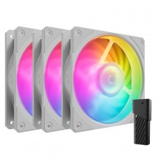 Kit Fan Com 3 Unidades Cooler Master Mobius 120P ARGB, 120mm, Com Controlador, Branco, MFZ-M2DW-243P2-R1