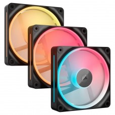 Kit Fan Com 3 Unidades Corsair iCUE LINK LX120-R, RGB, Reverse, 120mm, Preto, CO-9051050-WW