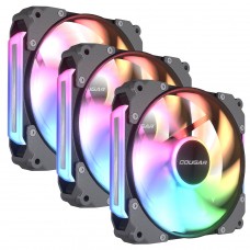 Kit Fan Com 3 Unidades Cougar Apolar, 120mm, ARGB, PWM, Preto, 3MAPR12A3.0001