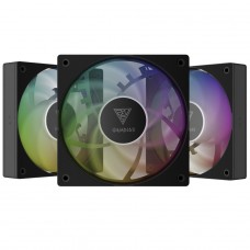 Kit Fan com 3 Unidades Gamdias Notus M1-1203 ARGB, 120mm, PWM, Preto