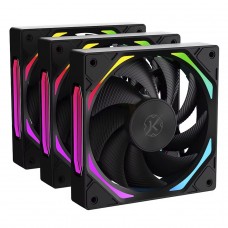 Kit Fan Com 3 Unidades Kalkan Halo ARGB, 120mm, PWM, Preto, KLK00019