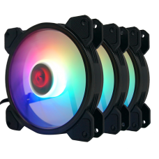 Kit Fan com 3 unidades Redragon, RGB, 120mm, Com Controladora, GC-F009