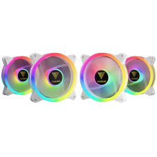 Kit Fan com 4 Unidades Gamdias Aeolus, ARGB, White, 120mm, com Controlador, AEOLUS M2-1204R-WH