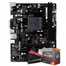Kit Upgrade, AMD Ryzen 3 3200G, Placa Mãe Chipset B450, Memória 16GB DDR4